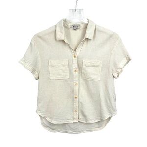 Madewell Breezewoven Beachside Shirttail Top. size M